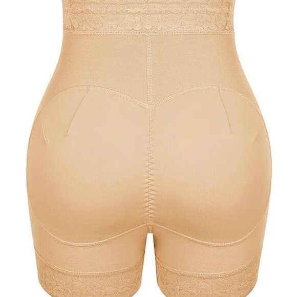 Deep Nude Mid-Waist Butt Lifter Tummy Control Front Zipper Slimming Faja Shorts - Picture 6 of 7